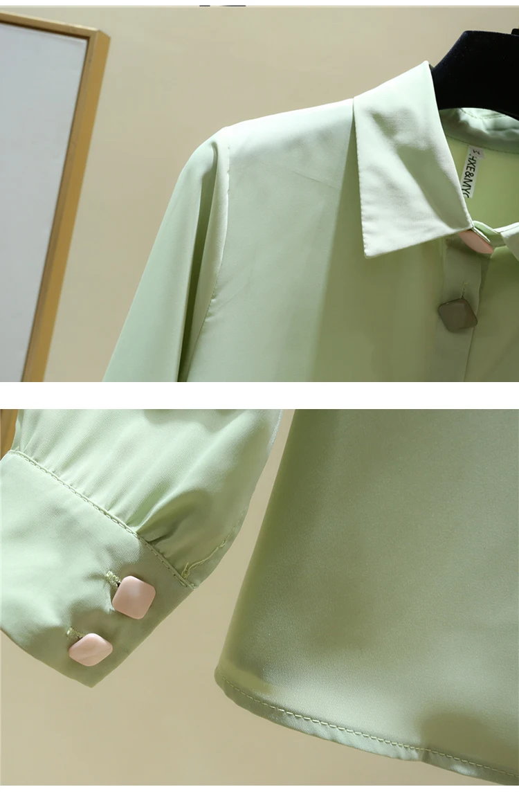 

New 2020 Autumn Fashion Women's Turn Down Collar Long Sleeves Chiffon OL Shirts Female Office Ladies Shirt Blouse Tops A4051