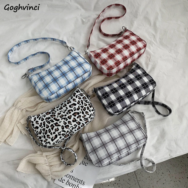 

Fashion Plaid Tote Bag Women Casual Shoulder Bags Simple Fashion Vintage Nylon Exquisite Retro PopularAll-match Underarm New