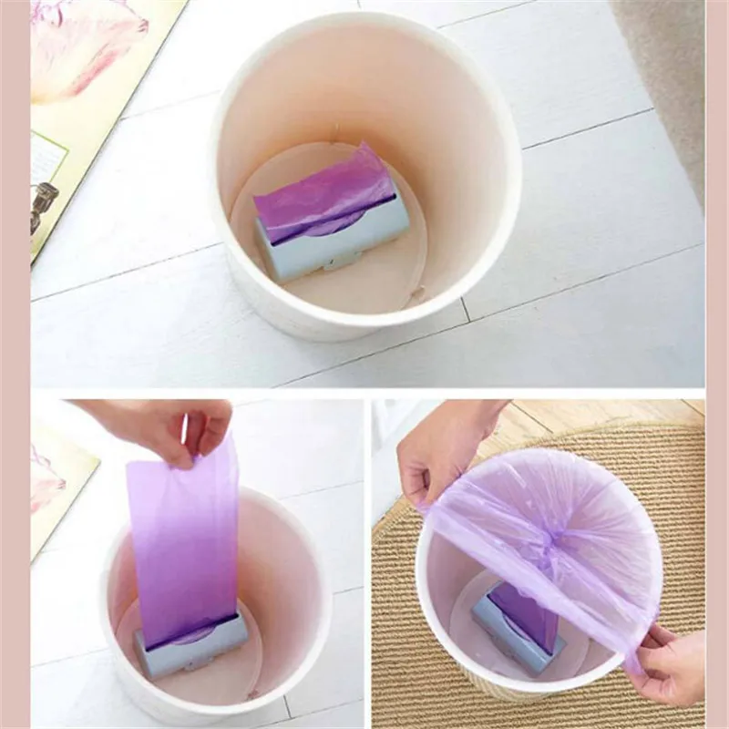 1pc Self-Adhesive Wall-Mounted Garbage Bag Finishing Storage Box Kitchen Plastic Extraction | Дом и сад
