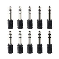10pcs 6 35mm male to 3 5mm female stereo jack female audio converter adapter1