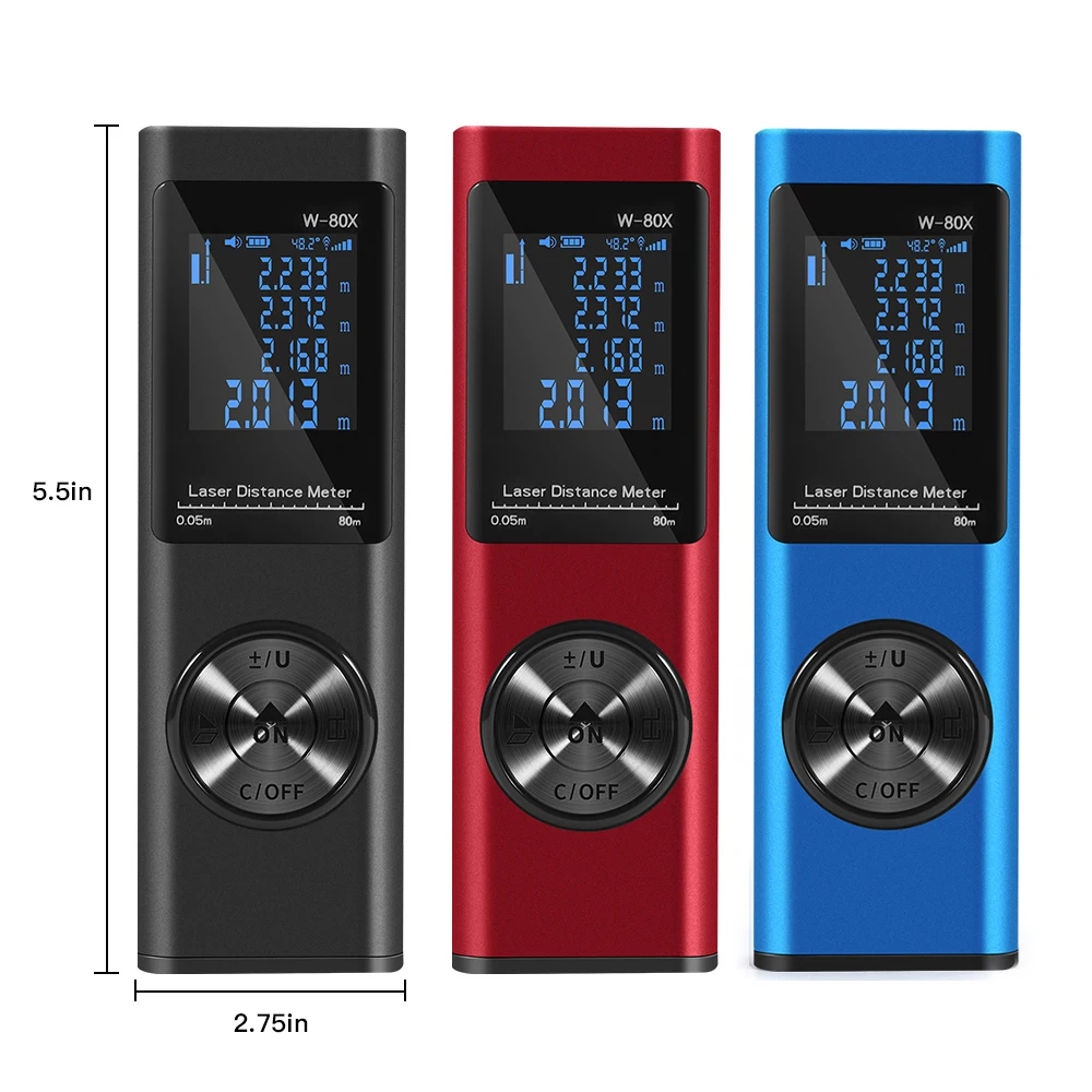 

Mini Laser Distance Meter Waterproof With High Accurate Bult-In Rechargeable Battery Dustproof Digital Laser Rangefinder Tool
