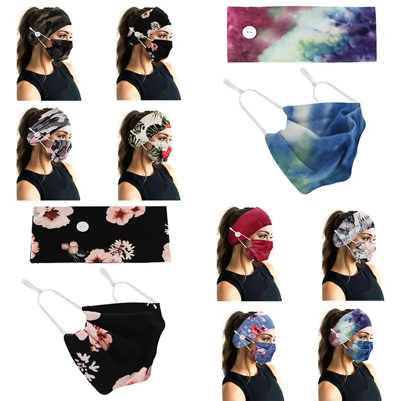 2 шт./компл. маска-повязка украшение на пуговицах с маской для лица Женская