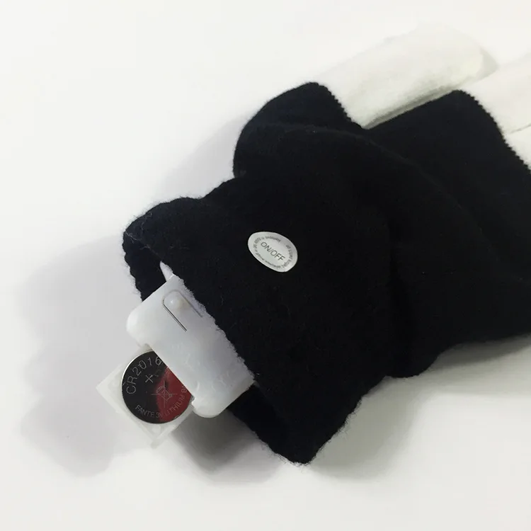 New 2pcs/1pair Light Glowing Gloves Colorful Luminous Flashing Skeleton Halloween Costume Holiday Events Party Supplies | Тематическая