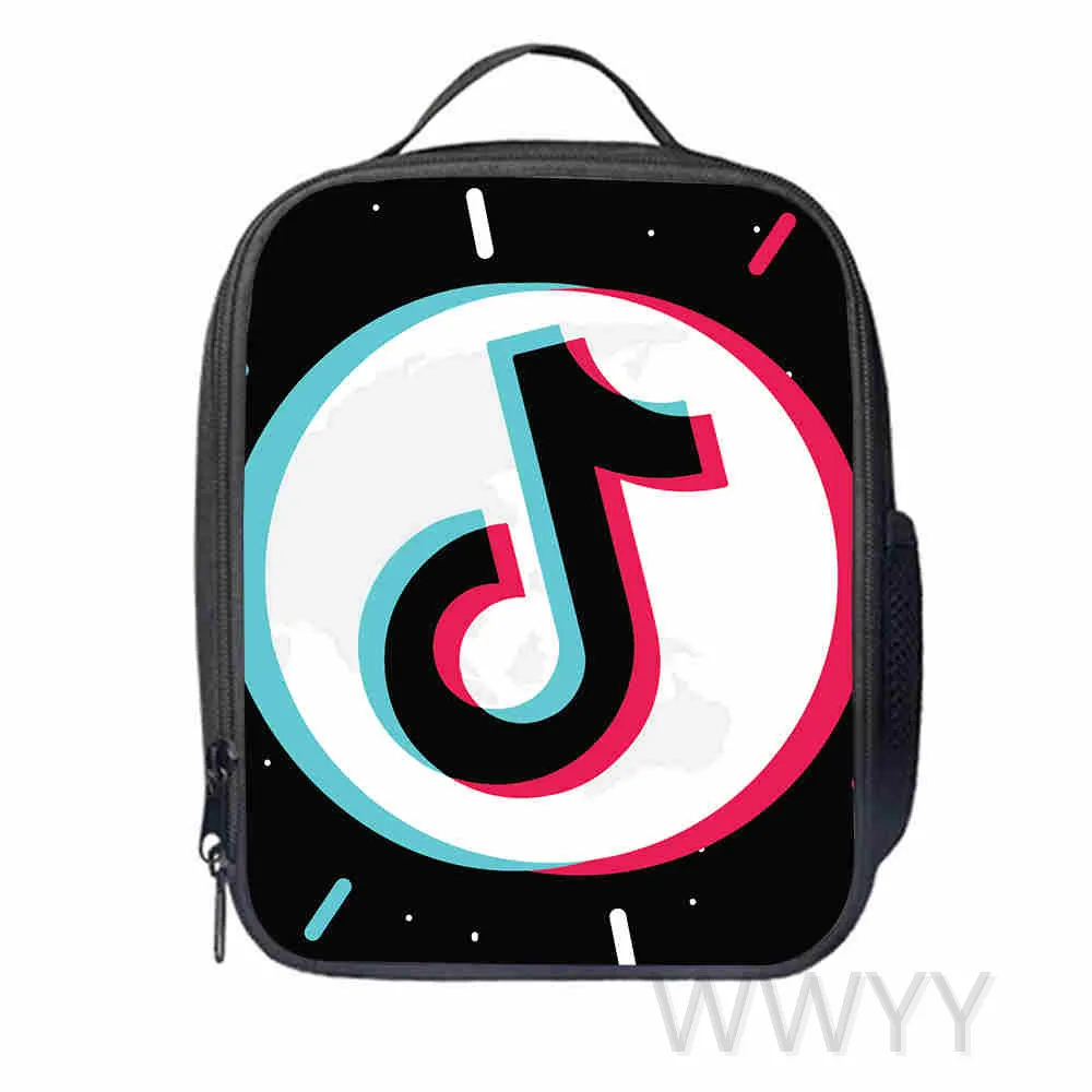 Сумка для ланча Tik Tok с мультяшным принтом мальчиков и девочек портативная