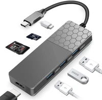 usb c hub type c adapter 7 in 1 with 4k hdmi 3 x usb 3 0 thunderbolt 3 power delivey sdtf port for macbook pro