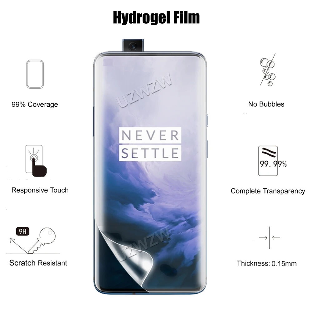 3pcs for oneplus 7 pro screen protector soft hydrogel film 3d curved full coverage free global shipping