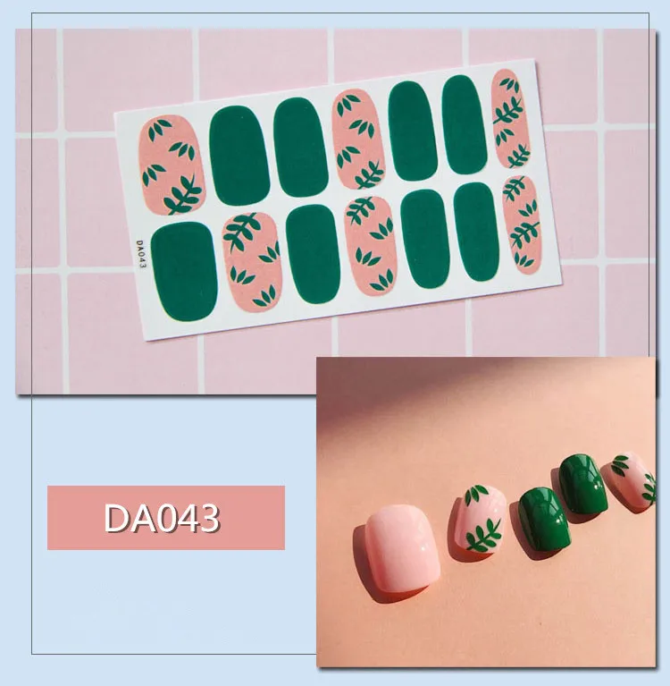 14tips/sheet stickers for nails Full Cover Sticker Wraps Decorations Manicure Slider Nail Vinyls Nails Decals | Красота и здоровье