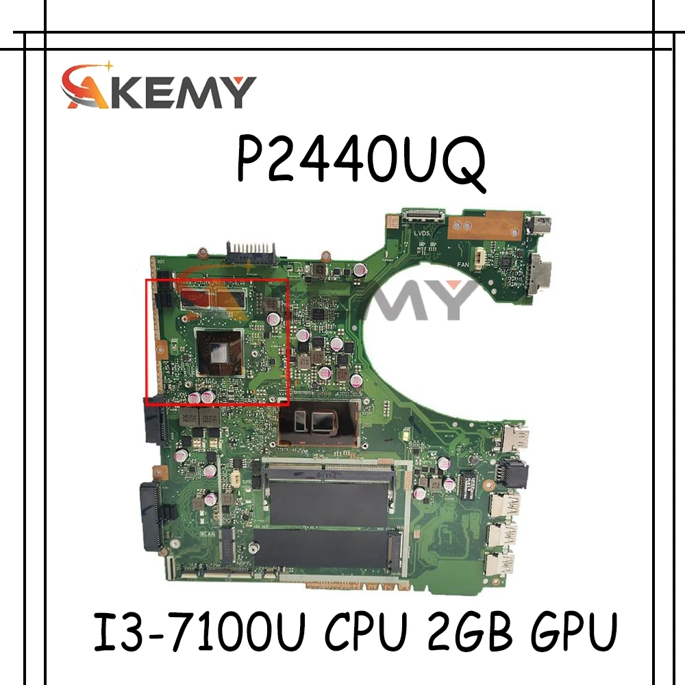 

Akemy P2440UQ материнская плата для ноутбука Asus P2440UQ P2440UV P2440U P2440 оригинальная материнская плата W/ I3-7100U Процессор 2 Гб GPU