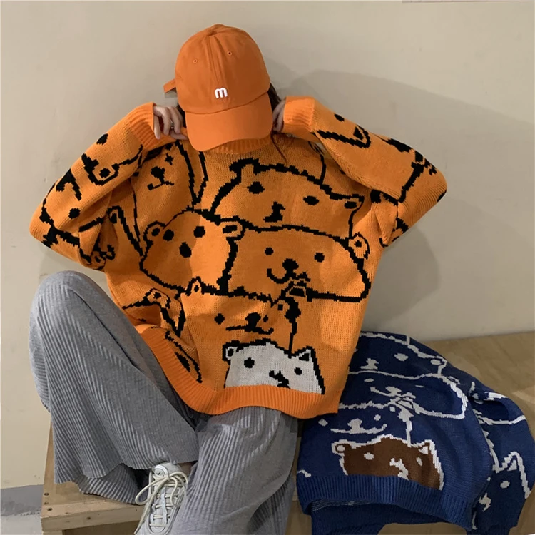 Autumn Women Sweaters 2019 Casual Streetwear Harajuku O-neck Full Sleeve Knitted Jumpers Korean Chic Ins Female Warm Pullovers | Женская
