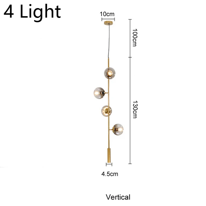 4 Light Нордическая стеклянная люстра в виде шаров винтажная стеклянная пузырчатая Современная Подвесная лампа столовая люстра светильник 110 В 220 В - Цвет корпуса: 4 Light