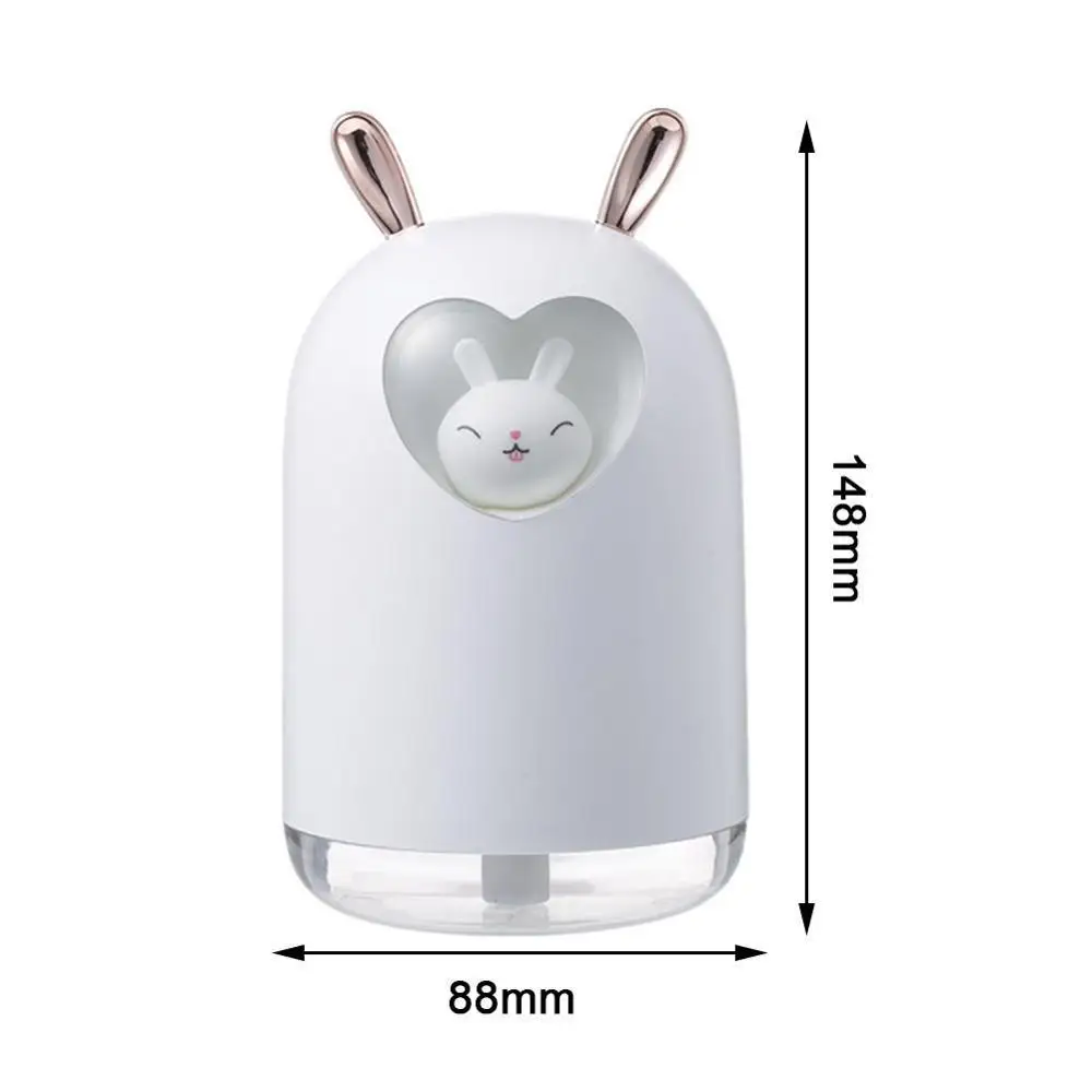 

Ultra-Silent Home Essentials USB Cute Rabbit Humidifier Light Fresher300ml Maker Air Night Air Mist LED Purifier J5P3