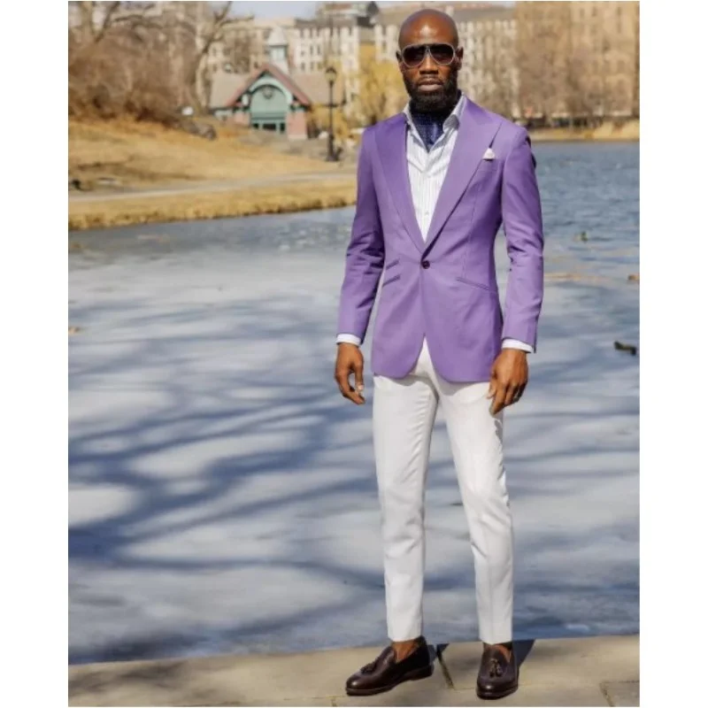 Новинка 2022 мужские фиолетовые костюмы облегающие смокинги брюки индивидуальные
