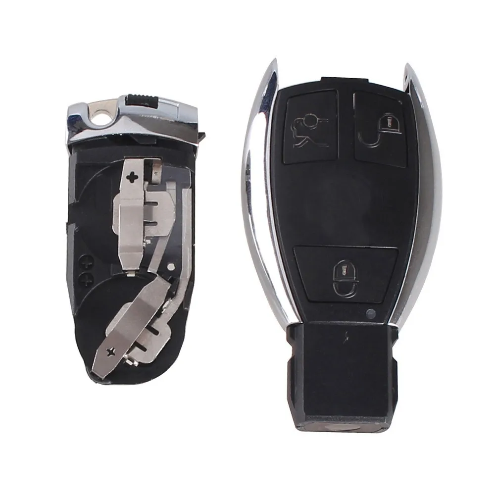 3 кнопки для ключей Mercedes для BENZ SMART Key FOB дистанционный корпус хромированный чехол S SL ML SLK CLK E держатель вставной ключ с логотипом
