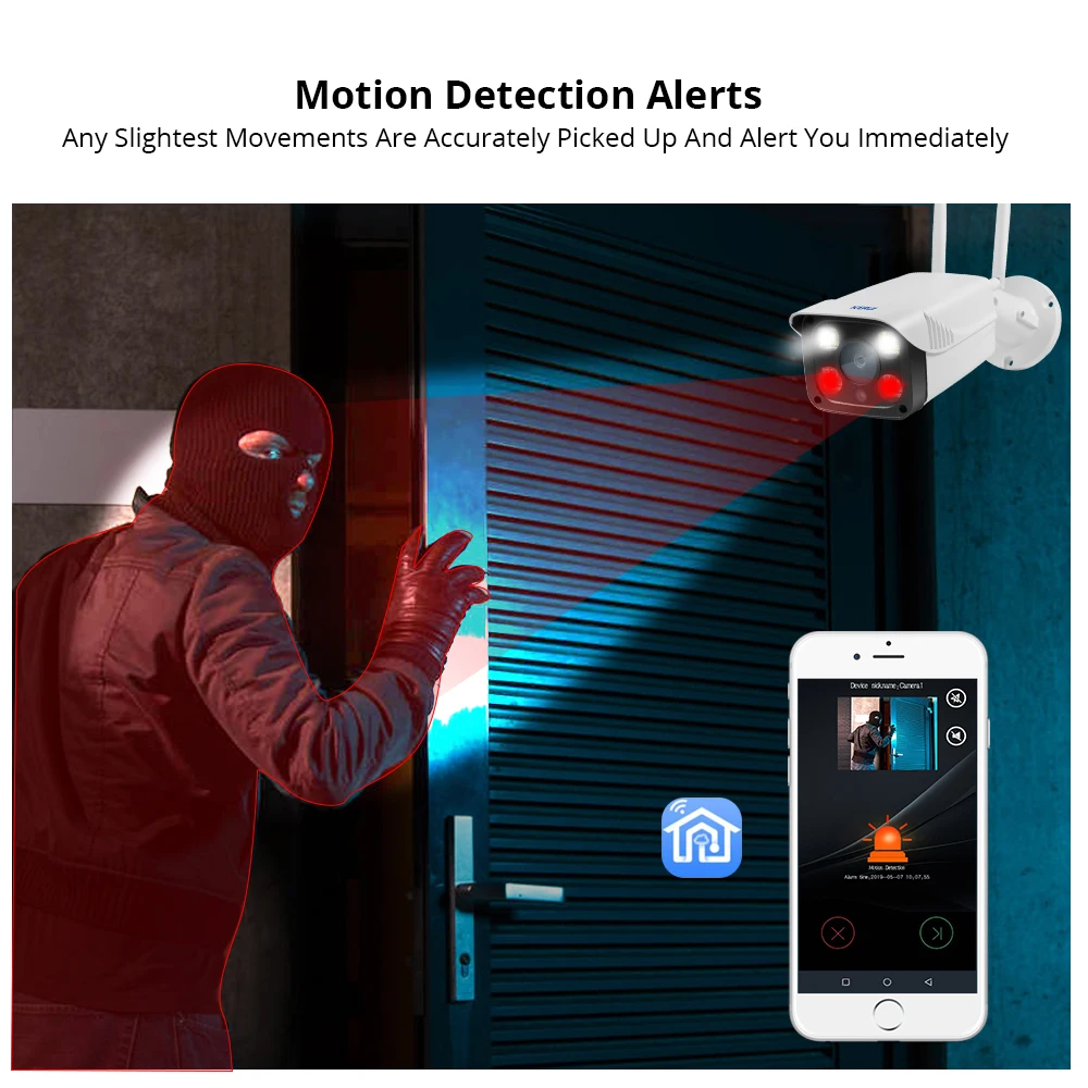 KERUI смарт-камера с Wi-Fi IP CCTV Беспроводная P2P камера безопасности Открытый IP66 водонепроницаемый SD карта хранения Ночной монитор для зрения
