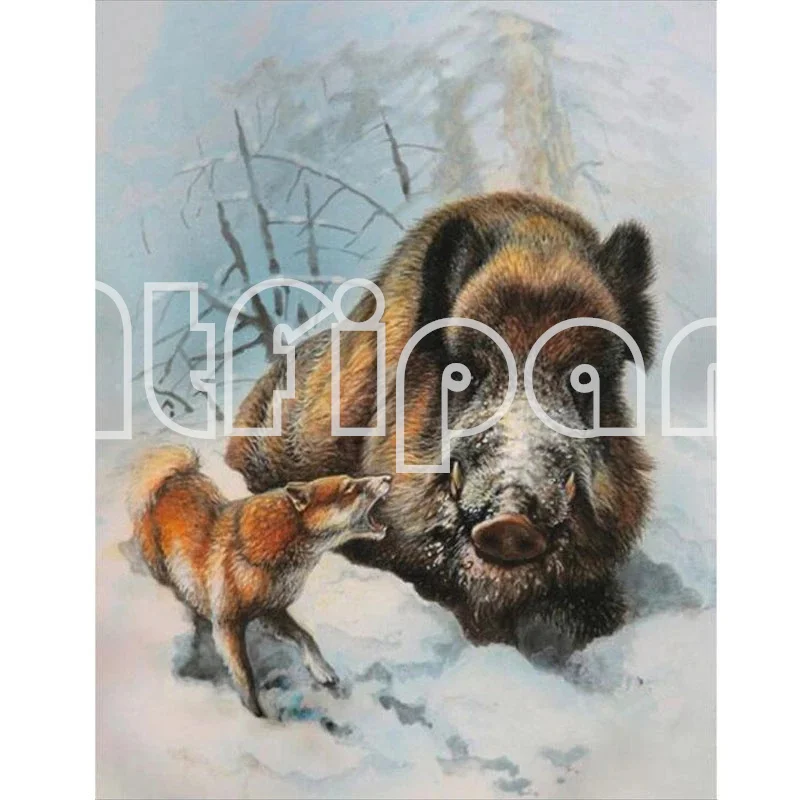 Алмазная 5D живопись сделай сам полноразмерная мозаика с изображением животных