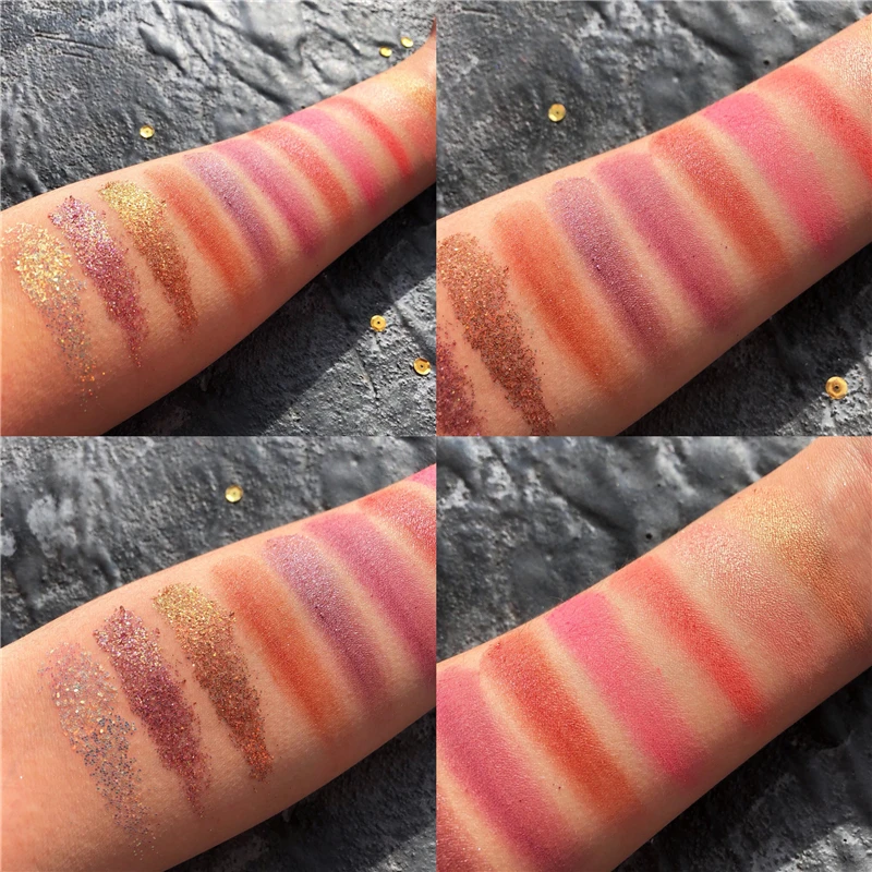 Бренд 16 цветов блестящие тени для век Палитра мерцающие матовые телесный