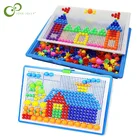 296 шт.компл. гриб ногтей Интеллектуальные 3D головоломки игры DIY гриб ногтей пластиковый фонарик детская игрушка обучающая игрушка ZXH