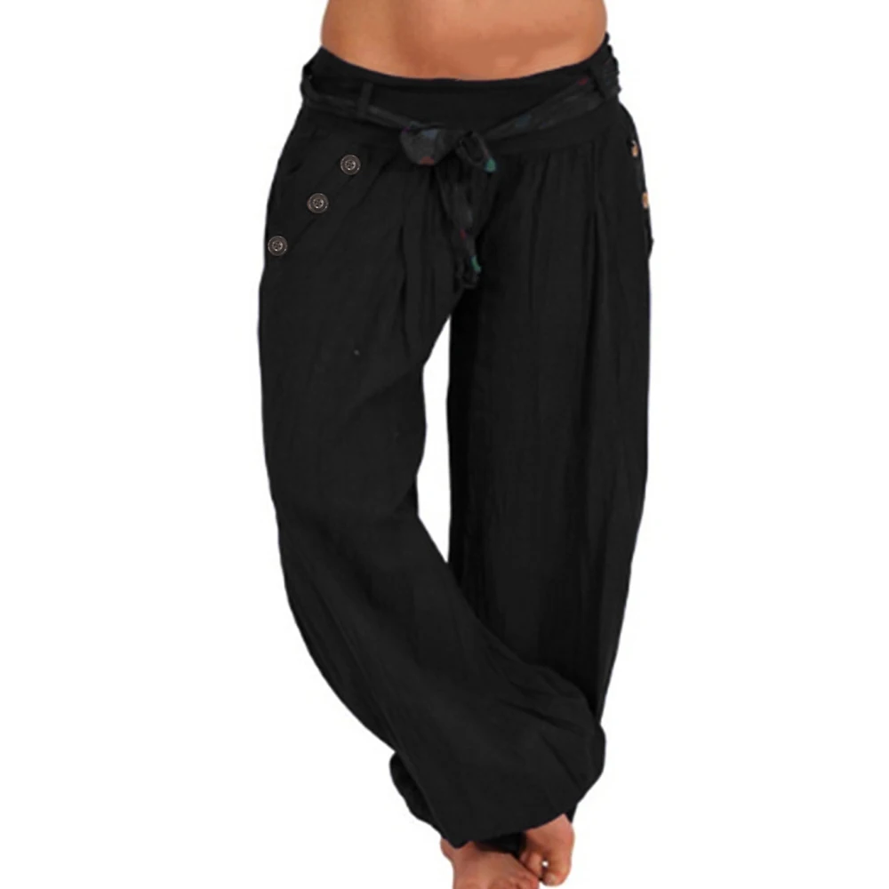 Женские брюки с низкой талией мешковатые Бохо широкими штанинами свободные
