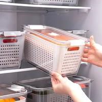 refrigerator fresh vegetable fruit boxes fridge storage box drain basket storage containers with lid kitchen tools organizer