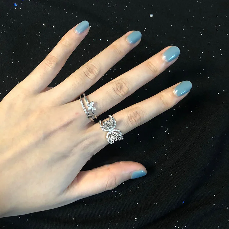 Кольцо AOMU Двухслойное открытое в Корейском стиле женское двухслойная цепочка