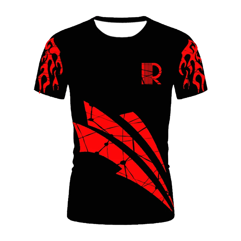 

3D print splicing big R men short sleeve T-shirt oversized T shirt branded mens clothing T shirts women 2021 gothic clothes tops
