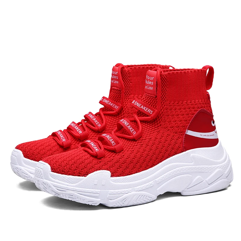 Brand Shark Sneakers Women Men High Top Breathable Winter Warm Flats Platform Plush Shoes Chunky Size35-47 | Обувь