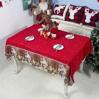 cartoon printing santa polyester table cover waterproof antifouling new year christmas decoration reusable tablecloth 150x180cm