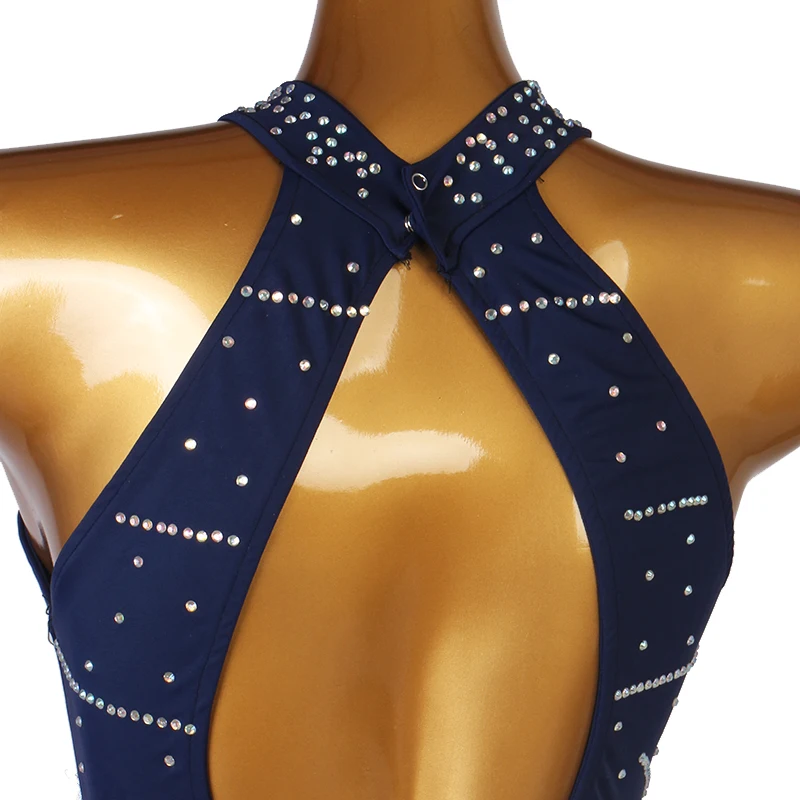 Женское платье для латиноамериканских танцев с бахромой и открытой спиной