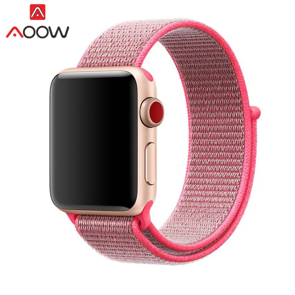 Цветной нейлоновый ремешок для часов Apple Watch 38 мм 42 мм 40 мм 44 мм тканый холщовый ремешок на липучке браслет для часов iwatch 1 2 3 4