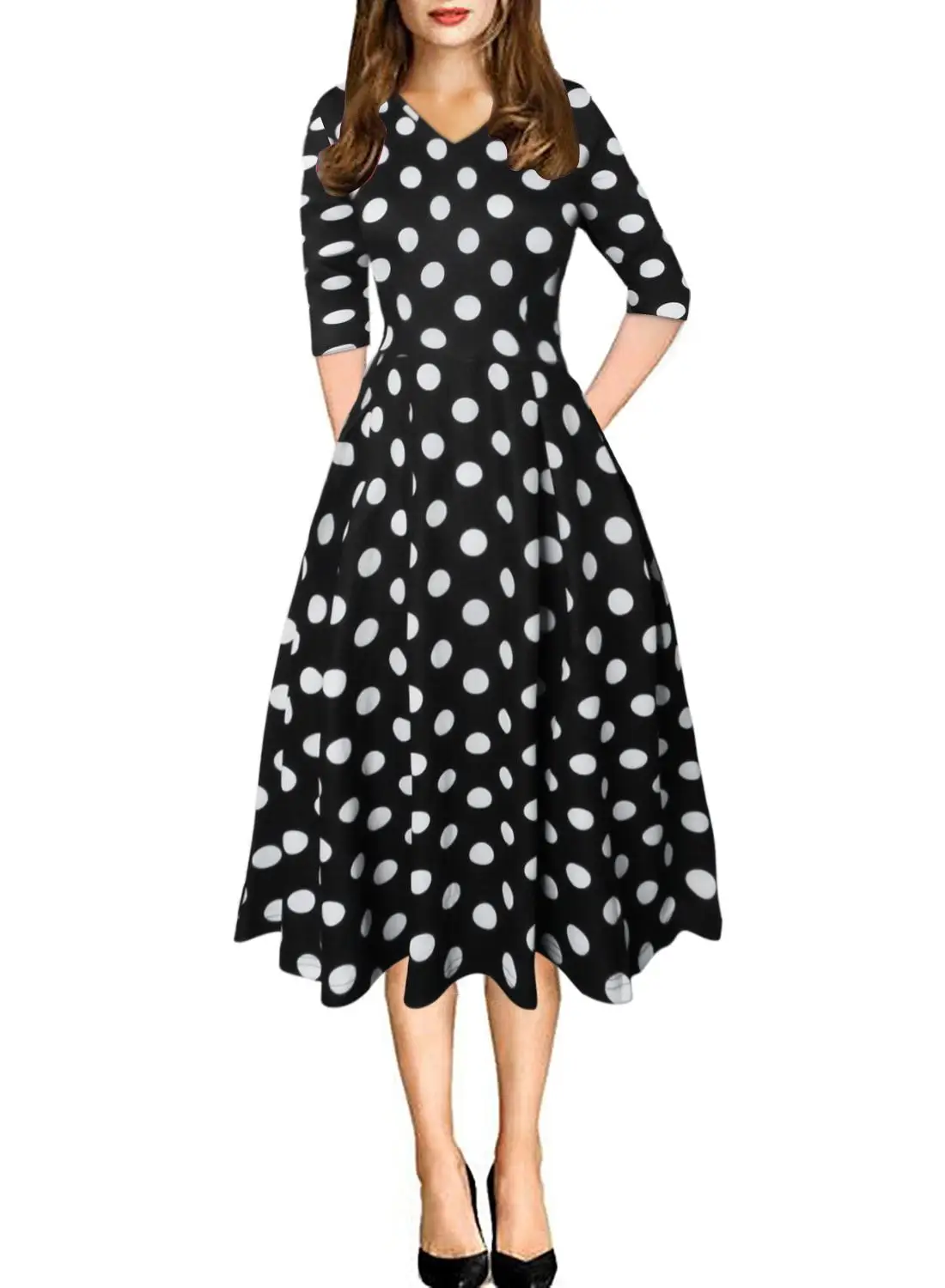 Женский Летний стиль 2019 винтажное лоскутное платье с рукавом 3/4 плиссированное