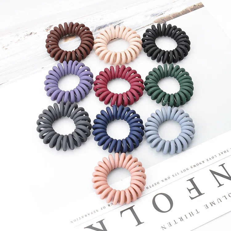 

10 PCS Frosted Telephone Cord Elastic Hair Bands Ponytail Holder Hair Scrunchies Ring Accessories Women Rubber Band Hair Tie Gum