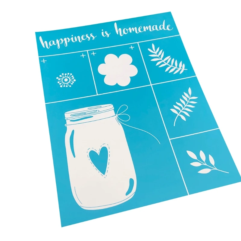 

Happiness is Homemade Self-Adhesive Silk Screen Printing Stencil Reusable Sign