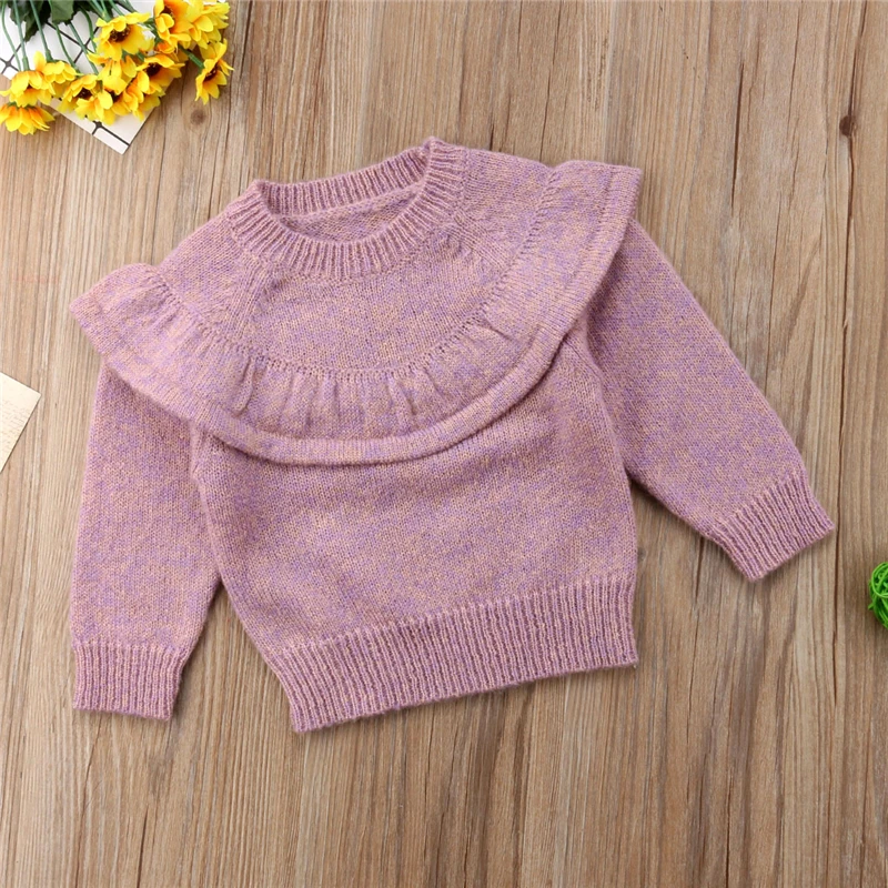 Осенне-зимний милый свитер для маленьких девочек топы с длинными рукавами