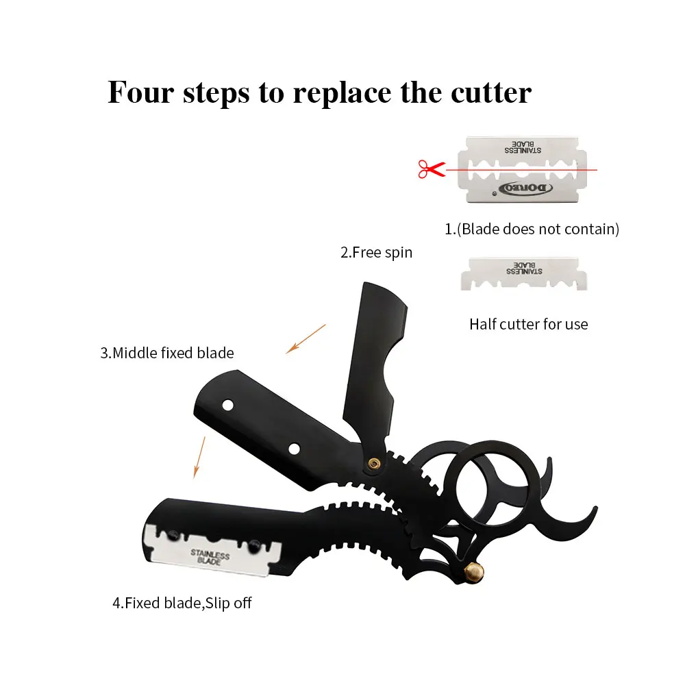 

Straight Edge Barber Razor Men Hair Razor Beard Shaving Tool Manual Shaving Razor Hairdresser Beard Trimming Blades Replaceable
