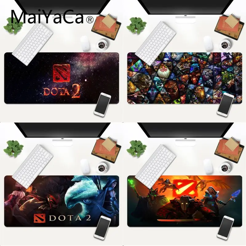 Игровой коврик для мыши DOTA 2 с логотипом XL большой фиксируемой кромкой резиновый