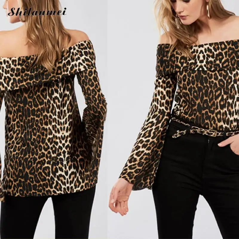 2019 топы с расклешенными рукавами и открытыми плечами Женская Сексуальная Блузка