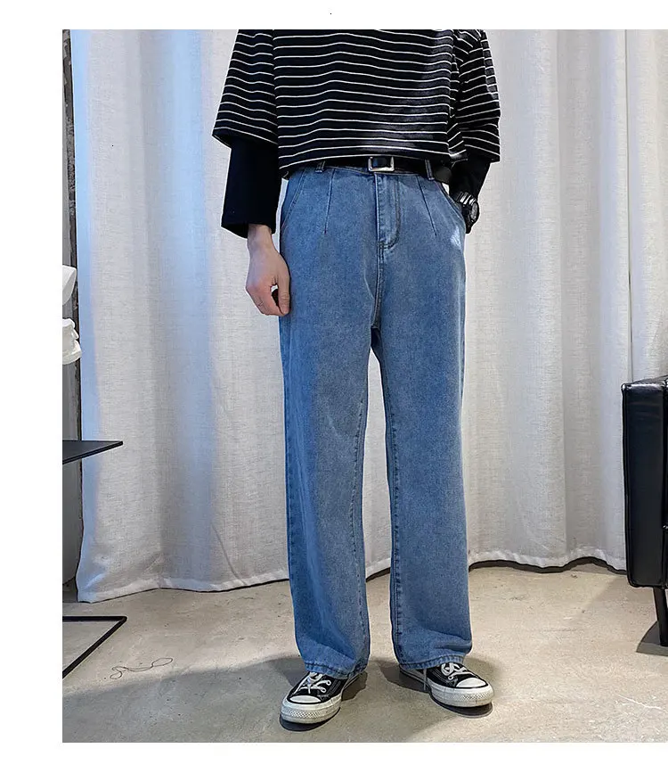 

Privathinker Men Blue Casual Solid Straight Jeans Pants 2020 Mens Harajuku Streetwear Casual Denim Pants Male Fashion 5XL Jeans