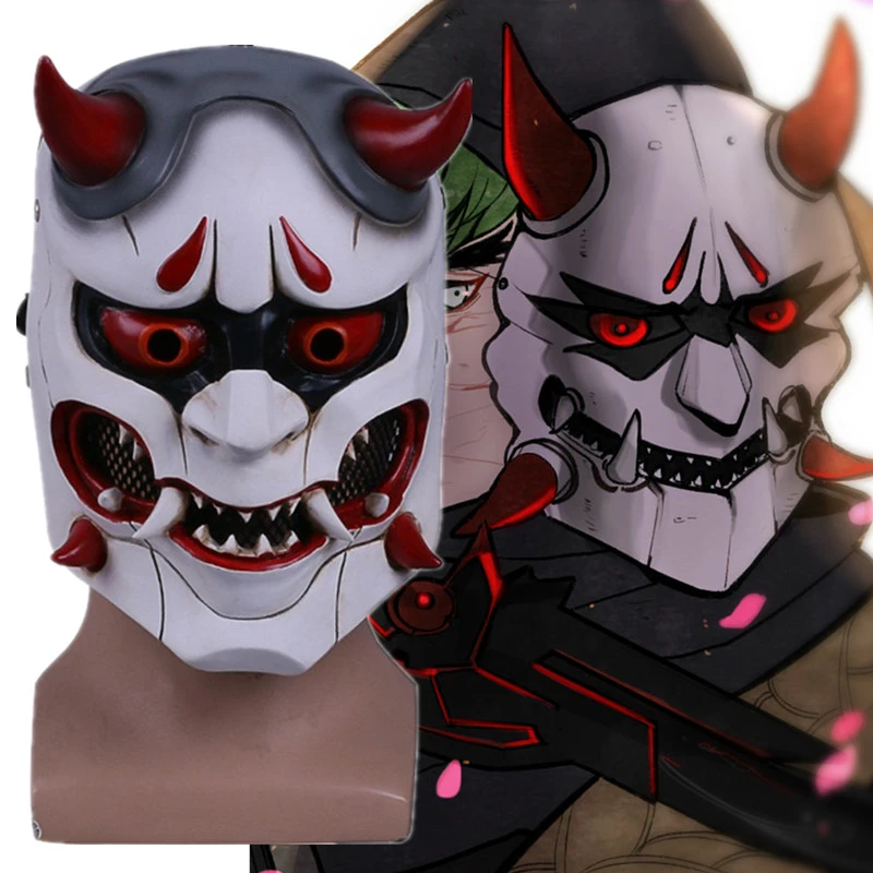 Шлем для косплея OW Shimada Genji Devil Skin японский традиционный шлем Prajna Hannya страшный