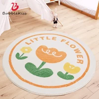 Bubble Kiss Thicker Flower Round Carpet Lamb Wool Kids Bedroom Rug Home Living Room Decorative Nordic Sofa Floor Mat Soft Rugs