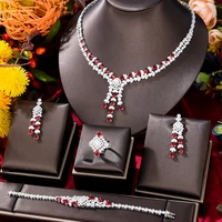 missvikki famous brand luxury africa charm red cz necklace jewelry sets for women party zircon lady bridal wedding jewelry sets