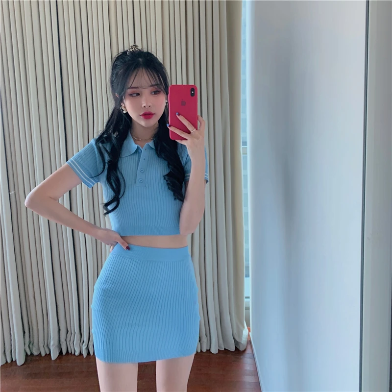 Трикотажный топ с мини-юбкой для девочек комплект из двух предметов розовый