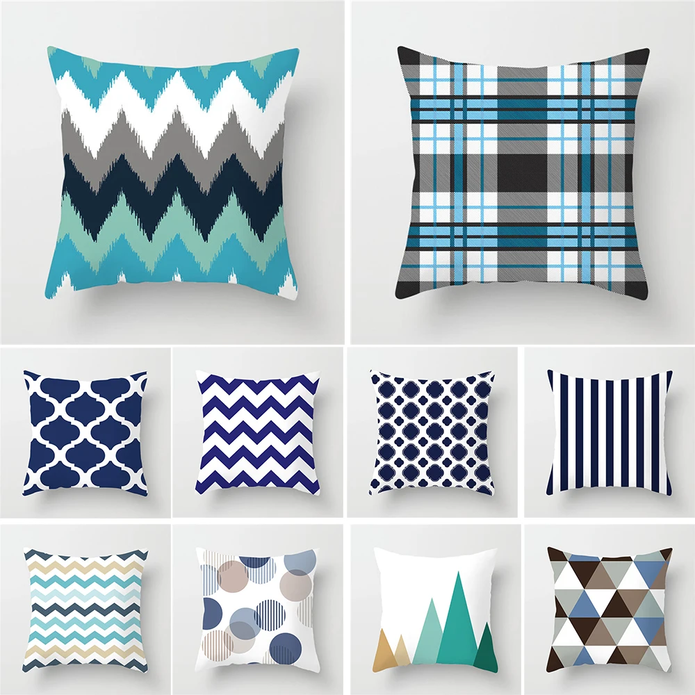 Полосатая клетчатая короткая плюшевая наволочка домашний тканевый чехол на