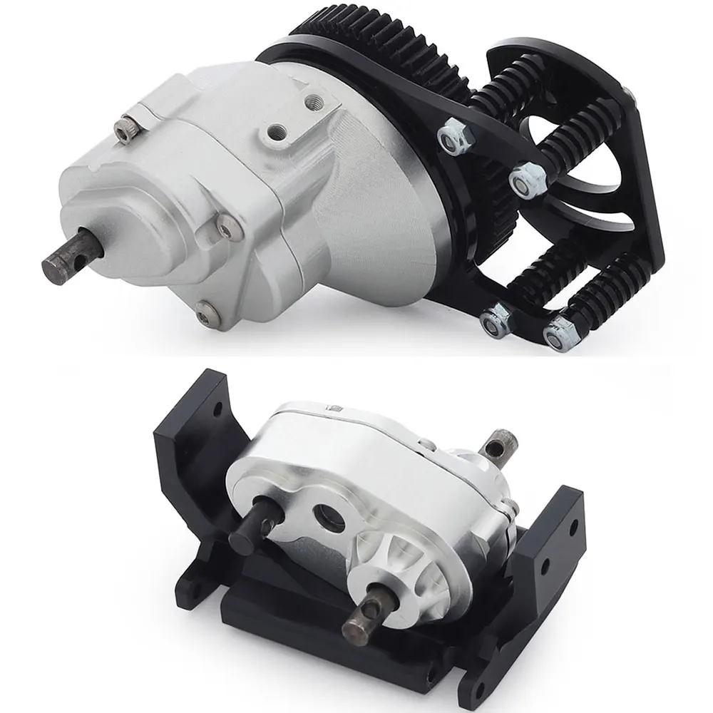 

D90 Metal CNC Single Speed Transmission Transfer Case Gearbox for 1/10 RC Rock Crawler RC4WD Gelande II FJ40 G2 D110 Defender