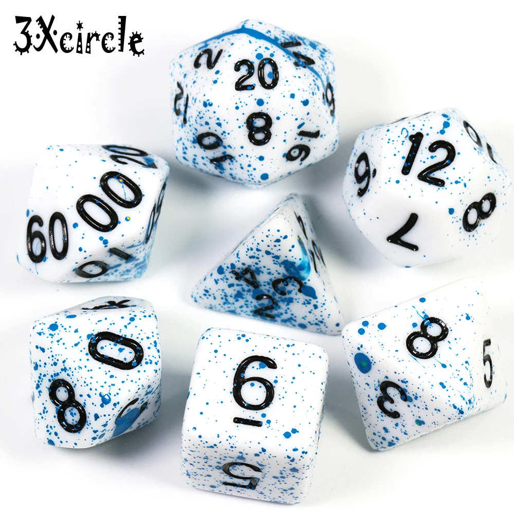 7 шт./компл. многогранная игра TRPG игры DND непрозрачные детские кости с несколькими