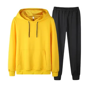 Мужской спортивный костюм, осенний комплект из 2 предметов, Толстовка и штаны, однотонная толстовка, облегающий силуэт, размеры 4XL