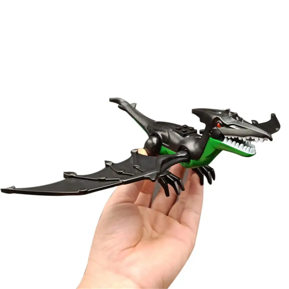 Большой строительный блок 21 см динозавр темный Птерозавр орнамент сборные