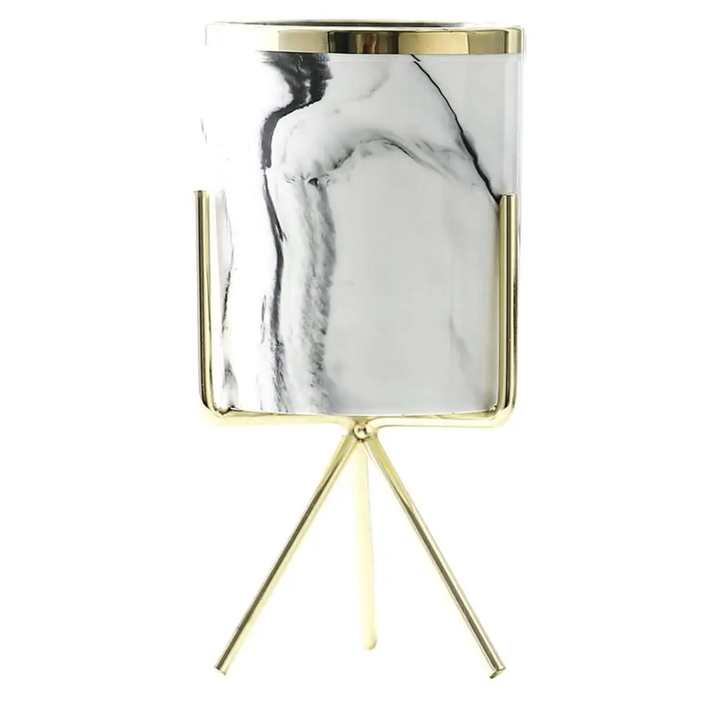 Керамические цветочные горшки для выращивания с металлической подставкой