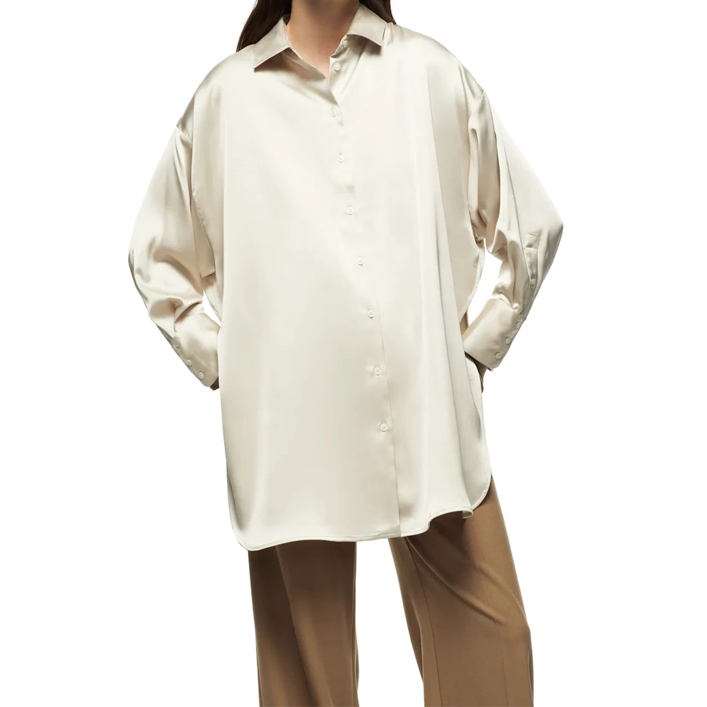 

Chic Solid Shirts Long Sleeve Cotton Linen Blouse Single-breasted Plus Size Shirt Oversize White Blouse Maxi Boyfriends loose