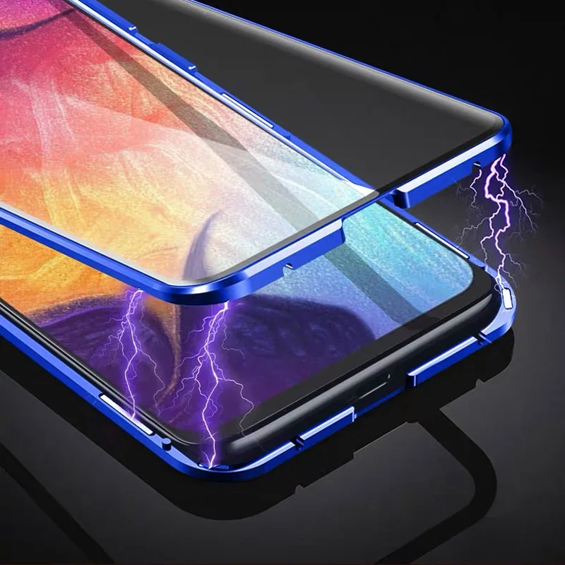 Магнитный металлический чехол для samsung Galaxy A7 A8 A9 2018 A10 A50 A60 A70 A20 A30 A40 M10 M20 M30 M40 A80
