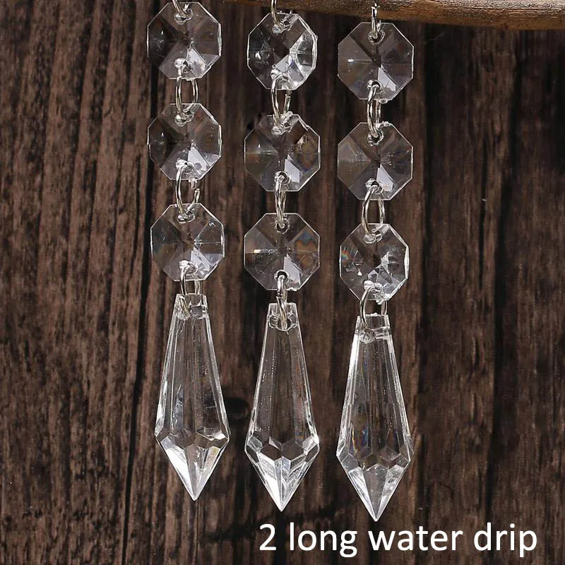2 long water drip 10 шт. гирлянда Висячие вечерние декоративная люстра аксессуары акрил форма капли Свадебные украшения центральные хрустальные бусины - Цвет: 2 long water drip